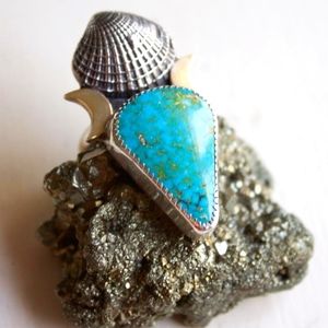 Genuine turquoise handmade ring